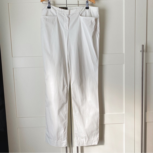 Loro Piana white slim straight pants, cotton twill - Picture 3 of 10